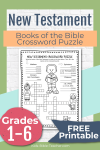 New Testament Books of the Bible Crossword Puzzle Free Printable for Kids